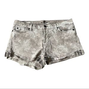 7 For All Mankind Gray Tie Dye Jean Shorts 29